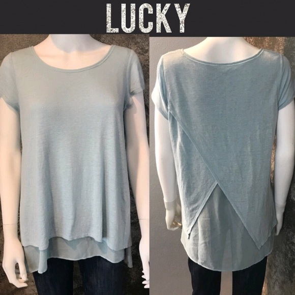 Lucky Brand Tops - LUCKY blue tunic shirt Sz medium